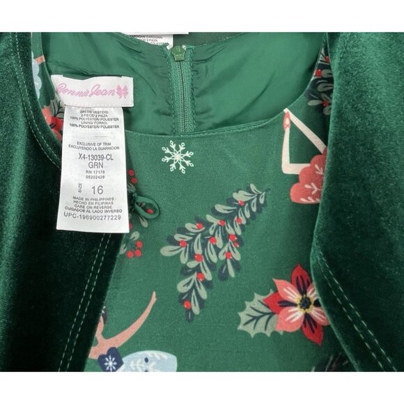 BONNIE JEAN Big Girls 16 Nutcracker Dress & Velvet Cardigan Set NWT - Picture 2 of 14